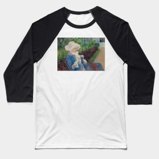 Lydia Crocheting in the Garden at Marly by Mary Cassatt Baseball T-Shirt